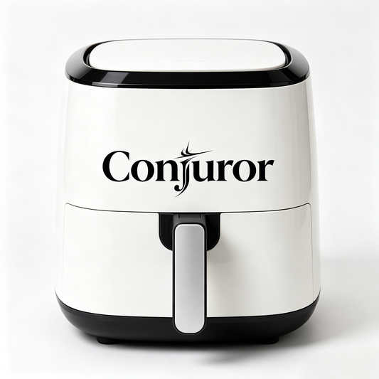 Conjuror Air Fryer - Compact Non-Stick Air Fryer with Adjustable Temperature Control, Oil-Free Healthy Cooking for Air Frying, Roasting & Baking, White