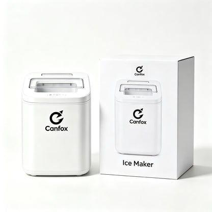 Canfox Countertop Ice Maker, Portable Automatic Ice Making Machine, Fast Ice Cube Maker for Home Kitchen, Bar, RV, Camping & Party