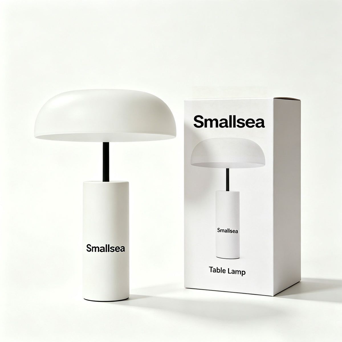 Smallsea Mushroom Table Lamp, Modern Minimalist LED Desk Lamp, Soft Glow Nightstand Lamp for Bedroom, Living Room, Office Decor
