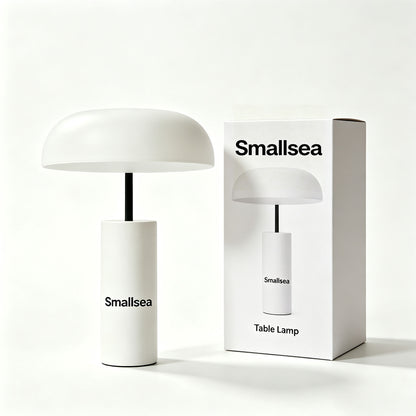 Smallsea Mushroom Table Lamp, Modern Minimalist LED Desk Lamp, Soft Glow Nightstand Lamp for Bedroom, Living Room, Office Decor