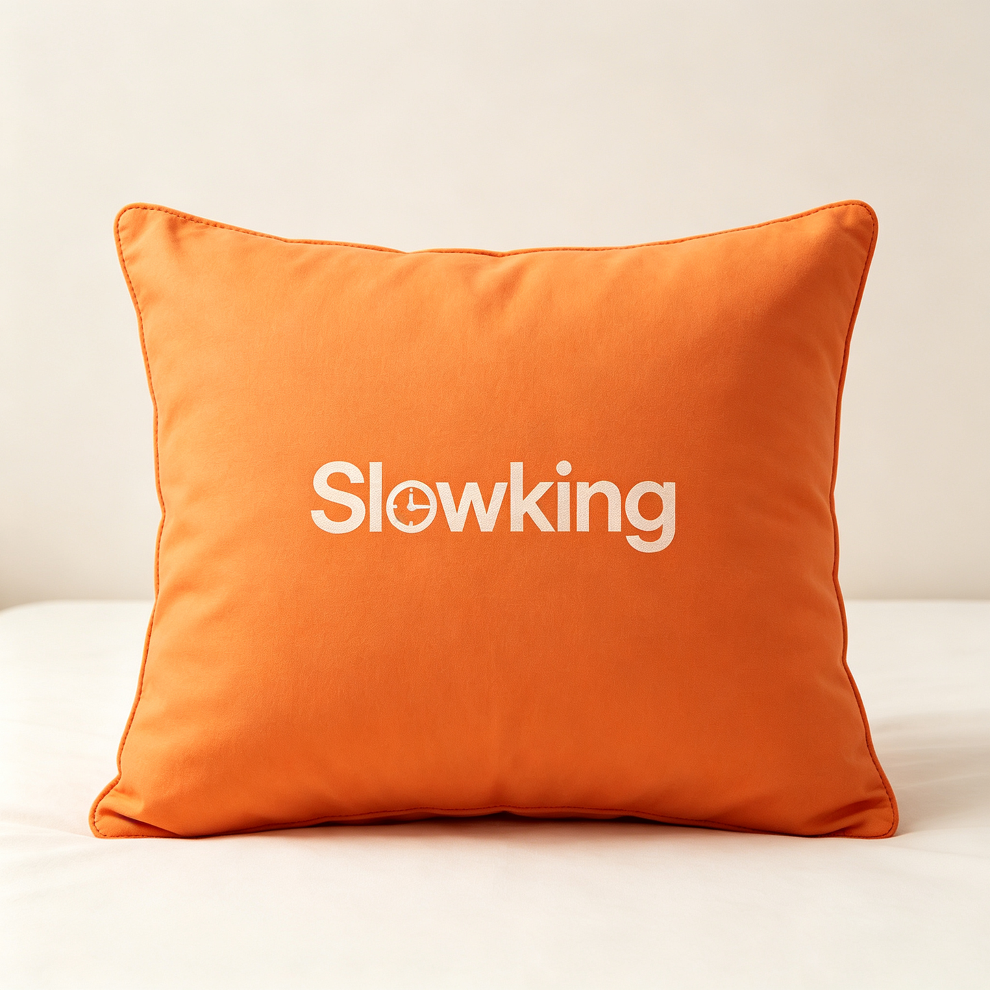 Slowking Vibrant Orange Decorative Throw Pillow, Soft Skin-Friendly Square Accent Cushion, Vacuum Compressed Pack Sofa Bed Pillow for Home Living Room Bedroom Decor