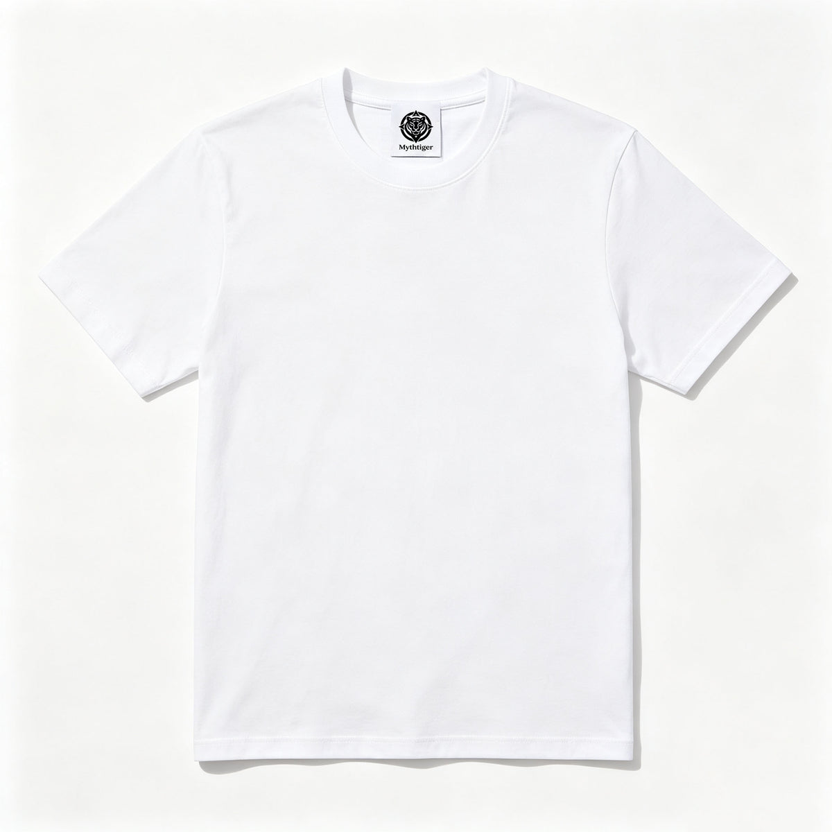 Mythtiger Men's Short Sleeve Crew Neck T-Shirt, Solid White Basic Casual Tee, Soft Breathable Cotton T Shirt for Daily Wear Outdoor Activities