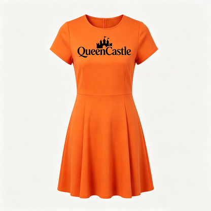 【QueenCastle Orange A-line Dress】—— Practical Choice of Daily Wear & Fashion Aesthetics