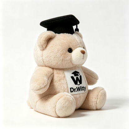 Dr.Witty Cute Sitting Graduation Cap Plush Teddy Bear Premium Soft Stuffed Bear Toy Graduation Keepsake Gift For Students