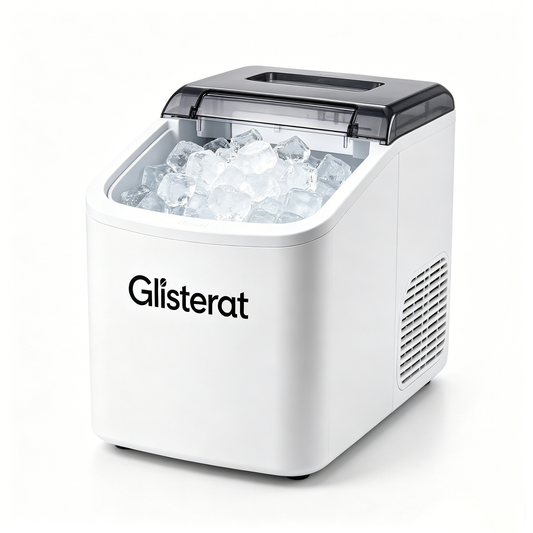 Glisterat Countertop Portable Ice Maker Machine, 9 Bullet Ice Cubes Ready in 6-8 Mins, Self-Cleaning Compact Ice Maker for Home Kitchen Bar RV Camping