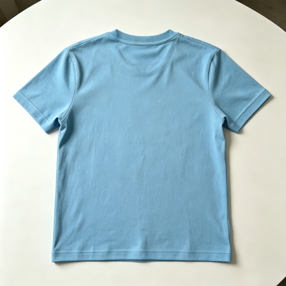 TreeUrban Solid Sky‑Blue Crew Neck Short Sleeve T‑Shirt, Premium Soft Cotton Plain Basic Tee, Casual‑Fit Everyday Summer Tops