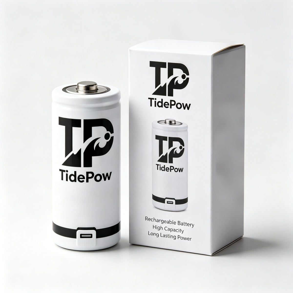 TidePow Rechargeable Batteries, High Capacity Long‑Lasting USB Chargeable Battery, 6‑Pack Multipurpose Replacement Batteries for Household & Electronic Devices