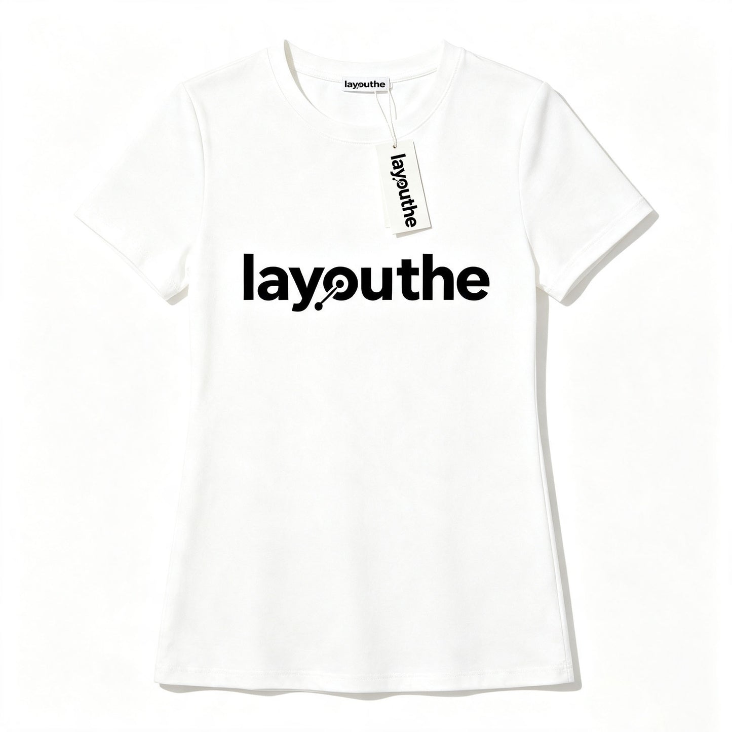 layouthe White Crew Neck Mini T-Shirt Dress for Women, Slim Short Sleeve Casual Cotton Shift Dress Minimalist Everyday Short Dress