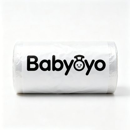 Babyoyo Disposable Roll Trash Bags, Thick Leak-Proof Plastic Garbage Bags, Multipurpose Portable Storage Waste Bags for Home Kitchen Bathroom Diaper