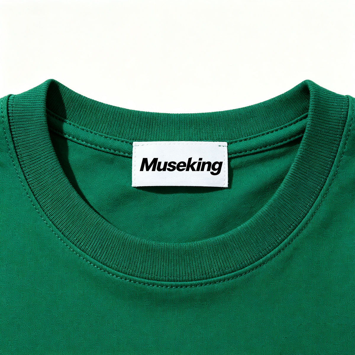 Museking Men's Short Sleeve Crew Neck T-Shirt, Solid Green Basic Casual Tee, Soft Breathable Cotton T Shirt for Daily Wear Outdoor Activities