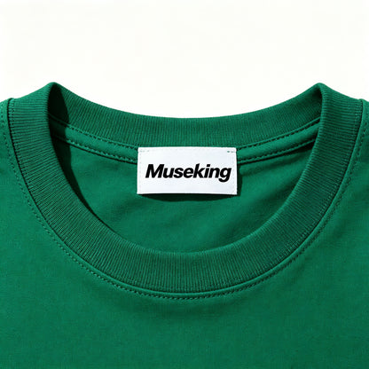 Museking Men's Short Sleeve Crew Neck T-Shirt, Solid Green Basic Casual Tee, Soft Breathable Cotton T Shirt for Daily Wear Outdoor Activities