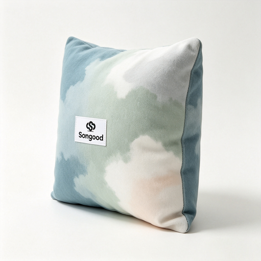 Songood Decorative Throw Pillow, Watercolor Cloud Square Accent Pillow, Soft Plush Cushion for Sofa Couch Bedroom Living Room Home Decor