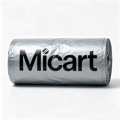 Micart Silver Heavy Duty Trash Bags, 50 Count Per Roll, Thick Leakproof Garbage Bags, Multipurpose Disposable Refuse Bags for Kitchen Bathroom Office Household Cleaning