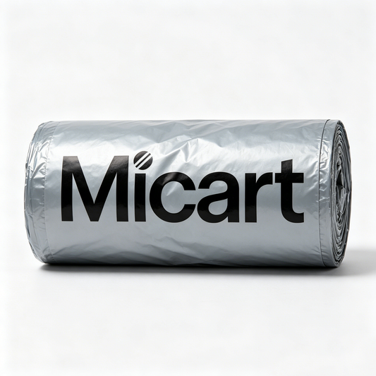 Micart Silver Heavy Duty Trash Bags, 50 Count Per Roll, Thick Leakproof Garbage Bags, Multipurpose Disposable Refuse Bags for Kitchen Bathroom Office Household Cleaning