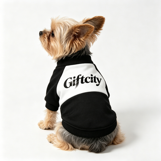 Giftcity Dog Sweatshirt - Soft Cotton Pullover Pet Clothes, Warm Cozy Dog Outfit for Small Dogs, Black & White Stylish Dog Shirt for Fall/Winter