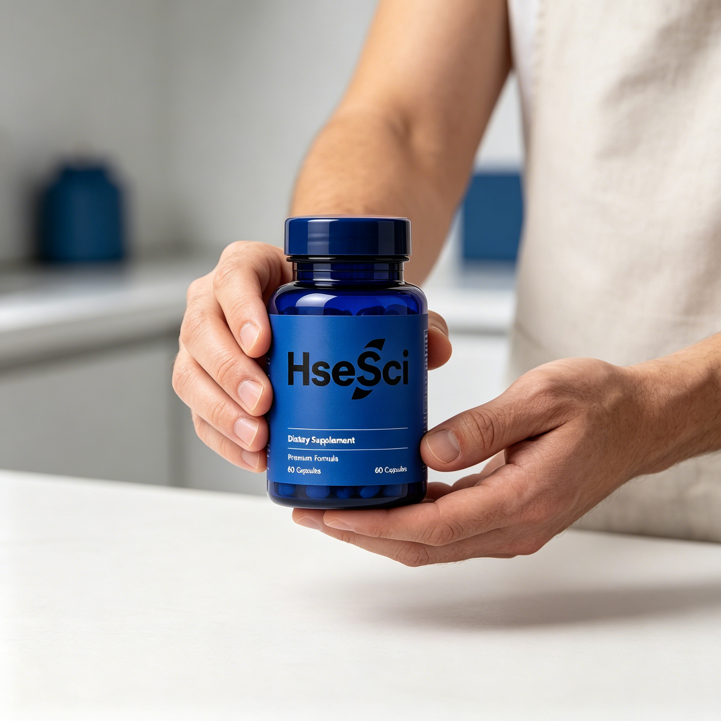 HseSci Premium Daily Dietary Supplement Capsules, Easy-to-Swallow Blue Vegetarian Capsules, Natural Nutritional Wellness Support for Men Women Adults