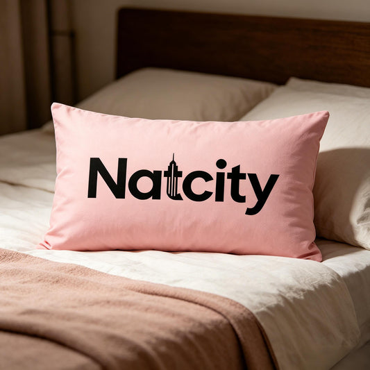 Natcity Rectangular Pink Decorative Throw Pillow, Soft Skin-Friendly Accent Cushion Insert, Comfort Plush Lumbar Pillow for Bed Sofa Couch Bedroom Home Decor