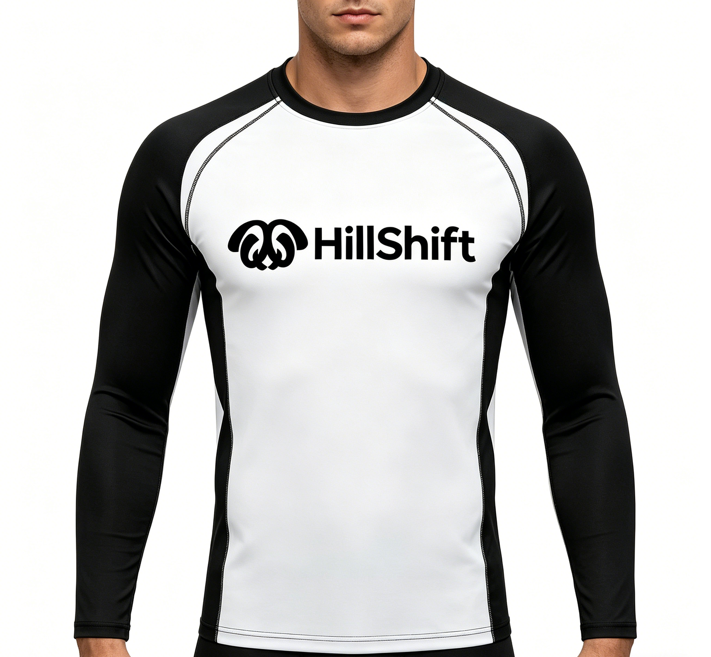 HillShift Men's Long Sleeve Rash Guard Compression Shirt, Quick Dry UPF 50+ Workout Top for Gym, Running, Surfing & Outdoor Sports