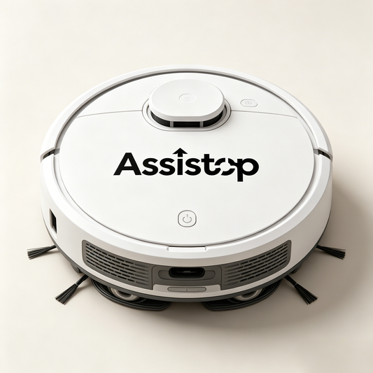 Assistop Robot Vacuum Cleaner, Automatic Self-Charging Robotic Sweeper with Strong Suction, Anti-Collision Sensor, Ideal for Hardwood Floors, Pet Hair, Carpets, Quiet Household Floor Cleaning Robot