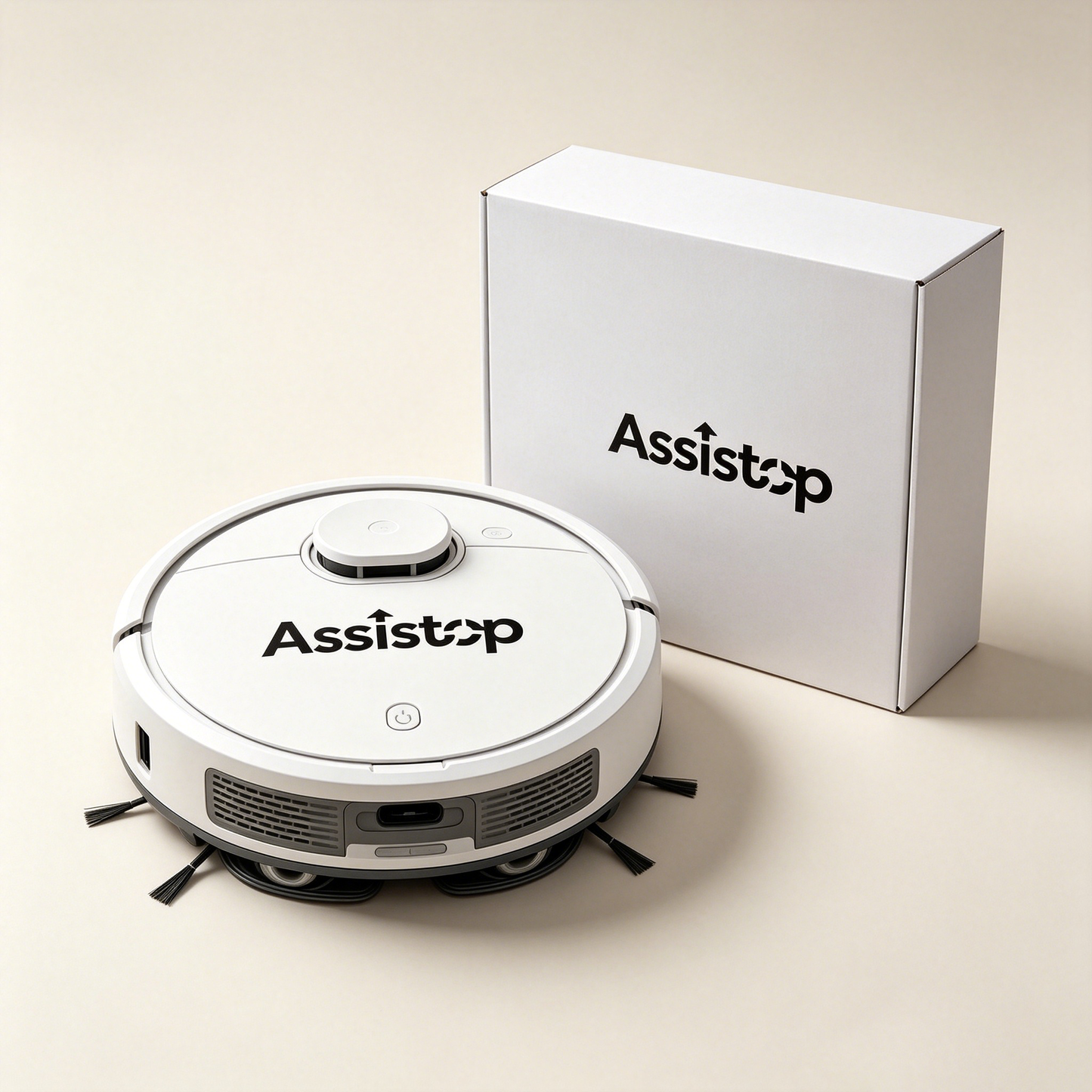 Assistop Robot Vacuum Cleaner, Automatic Self-Charging Robotic Sweeper with Strong Suction, Anti-Collision Sensor, Ideal for Hardwood Floors, Pet Hair, Carpets, Quiet Household Floor Cleaning Robot