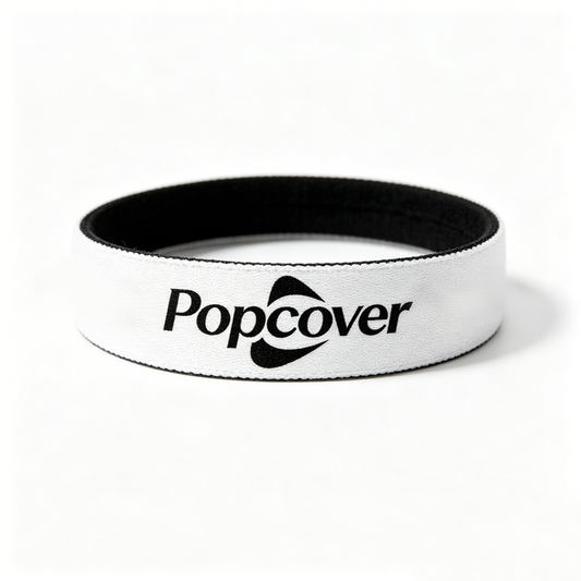 Popcover Reversible Hair Scrunchies, Soft Elastic Fabric Hair Ties, No Slip & No Damage Ponytail Holders for All Hair Types, White/Black Double-Sided Headband for Daily & Sports
