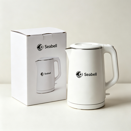 Seabell Electric Kettle, Fast‑Boil Hot Water Boiler, Stainless Steel Inner, Auto‑Shut‑Off & Boil‑Dry Protection, Portable Water Heater for Home, Kitchen, Office