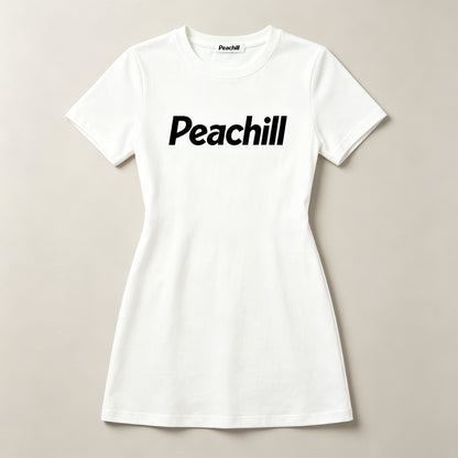 Peachill Women's Short‑Sleeve Crew Neck Mini T‑Shirt Dress, Slim‑Fit Casual Summer Short Dress, Soft Cotton Bodycon Dress