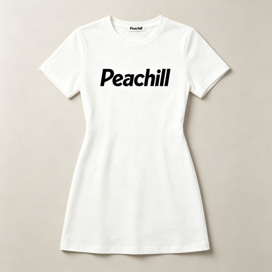Peachill Women's Short‑Sleeve Crew Neck Mini T‑Shirt Dress, Slim‑Fit Casual Summer Short Dress, Soft Cotton Bodycon Dress