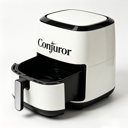 Conjuror Air Fryer - Compact Non-Stick Air Fryer with Adjustable Temperature Control, Oil-Free Healthy Cooking for Air Frying, Roasting & Baking, White