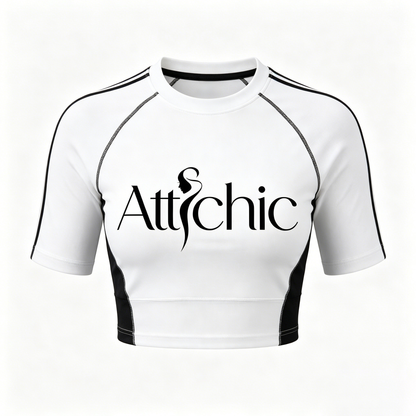 【Attichic Sporty Color-Block Crop Top】—— Stylish & Functional Wardrobe Staple