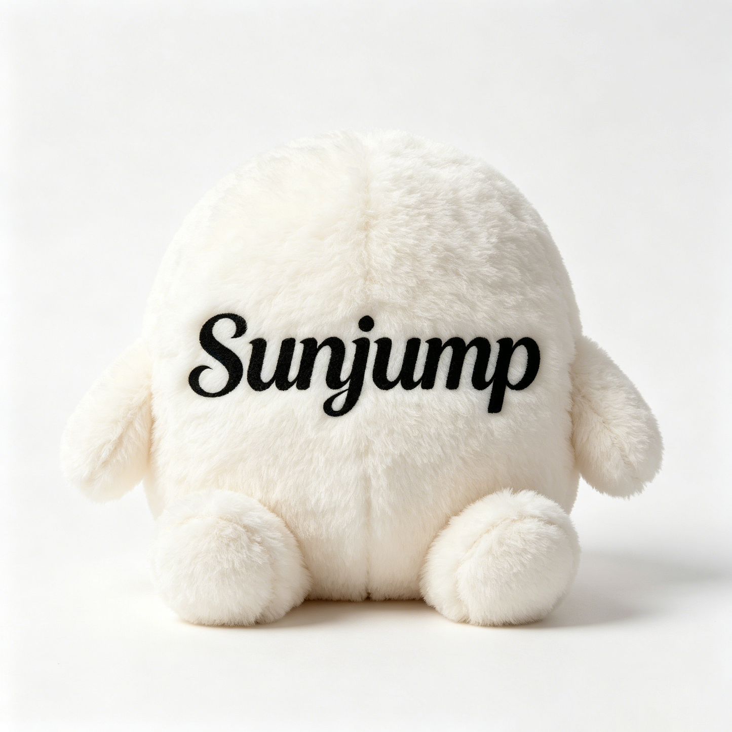 Sunjump Round Chubby Plush Stuffed Toy, Ultra Soft Fluffy Round Hug Pillow Plushie, Cute Minimalist White Stuffed Doll for Sofa Decor Sleep Companion Holiday Gift