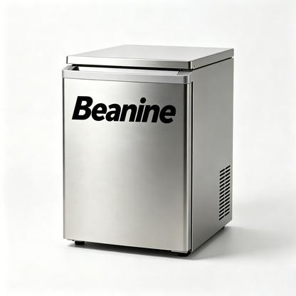 Beanine Countertop Ice Maker Machine, Portable Stainless Steel Ice Machine, Fast Ice Making, Compact Self-Cleaning Ice Maker for Home, Kitchen, Office & Party