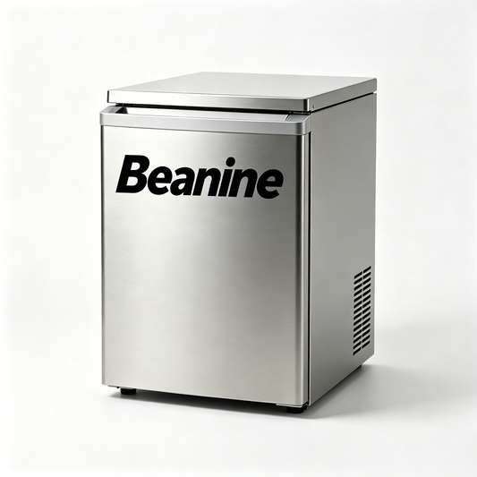 Beanine Countertop Ice Maker Machine, Portable Stainless Steel Ice Machine, Fast Ice Making, Compact Self-Cleaning Ice Maker for Home, Kitchen, Office & Party