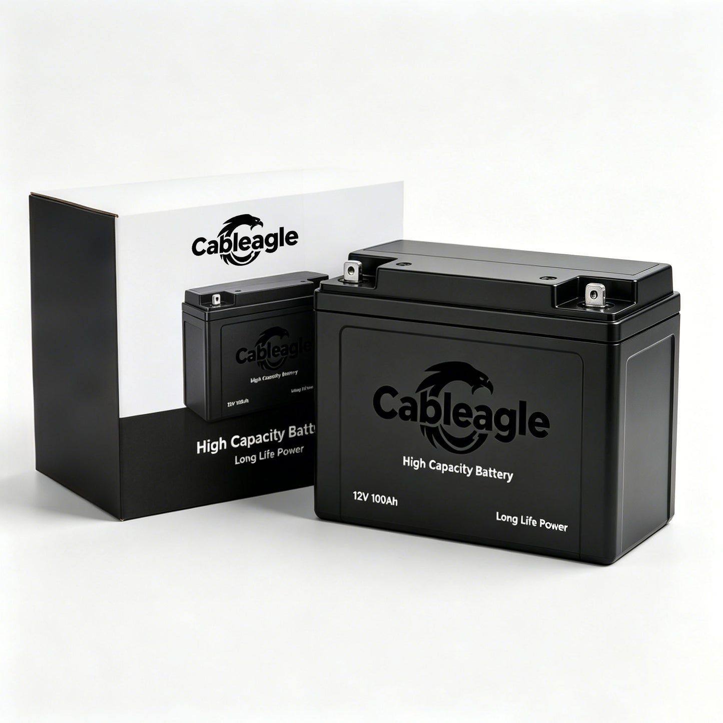 Cableagle High Capacity Rechargeable Battery, Long Life Power Supply for Solar, RV, Boat, Off-Grid System