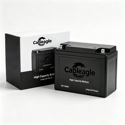 Cableagle High Capacity Rechargeable Battery, Long Life Power Supply for Solar, RV, Boat, Off-Grid System