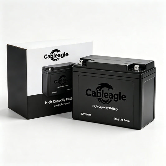 Cableagle High Capacity Rechargeable Battery, Long Life Power Supply for Solar, RV, Boat, Off-Grid System