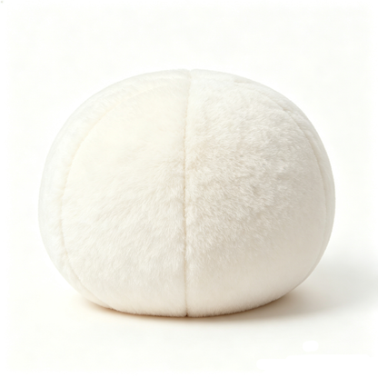 Yetme Cream White Round Fluffy Plush Toy, Minimalist Stuffed Decorative Squishy Ornament for Sofa Bedroom Shelf Home Decor Gift, Vacuum Compressed Packaged