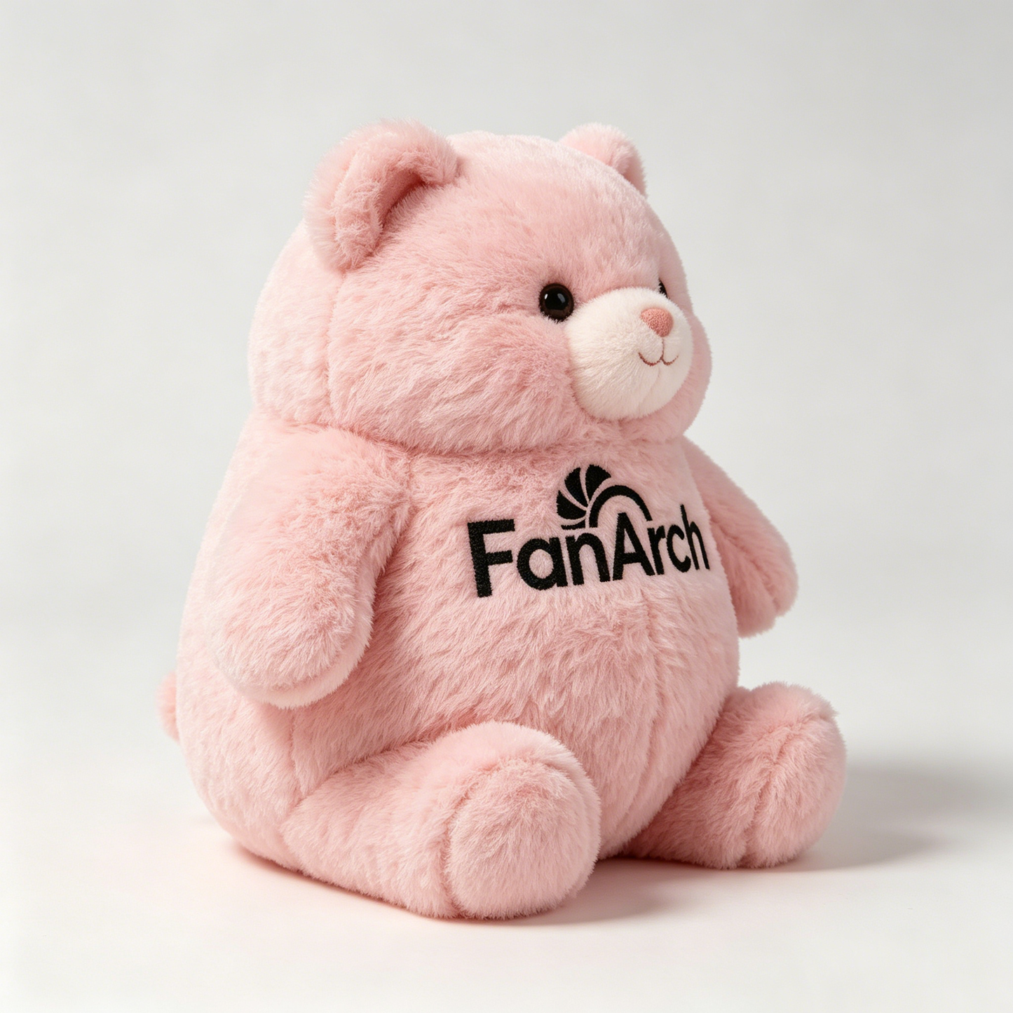 FanArch Chubby Pink Teddy Bear Plush Toy, Soft Fluffy Stuffed Animal Plushie, Cute Sitting Bear Doll for Kids & Girls, Birthday Gift Home Decor