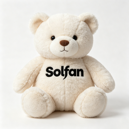 Solfan Cute Cream Teddy Bear Plush Stuffed Animal, Soft Comfort Hug Bear Gift