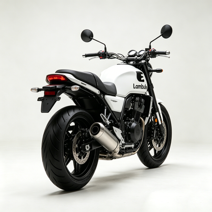 Lambule Classic Retro Naked Motorcycle, Gas Powered Street Bike with Stable Disc Brake System for Urban & Highway Riding