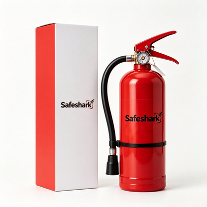 Safeshark ABC Dry Chemical Fire Extinguisher with Pressure Gauge, Portable Heavy Duty Fire Safety Canister for Home Kitchen Garage Car RV Commercial Office Use, Complete Gift Box Pack