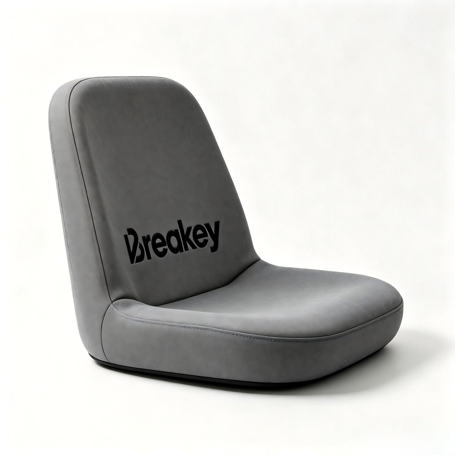 Breakey Soft Faux Leather Floor Cushion Cover, Washable Non-Slip Lazy Sofa Seat Slipcover, Universal Replacement Floor Chair Cushion Cover for Bedroom Living Room, Grey, Cover Only Without Cushion Insert