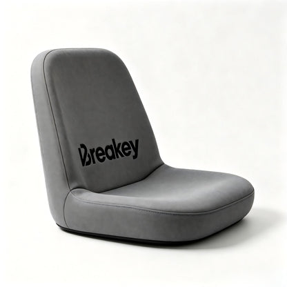 Breakey Soft Faux Leather Floor Cushion Cover, Washable Non-Slip Lazy Sofa Seat Slipcover, Universal Replacement Floor Chair Cushion Cover for Bedroom Living Room, Grey, Cover Only Without Cushion Insert