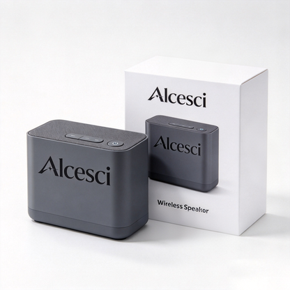 Alcesci Wireless Bluetooth Speaker, Portable Compact Speaker with Clear Stereo Sound, Rechargeable Bluetooth Audio Device for Home Office Travel Party