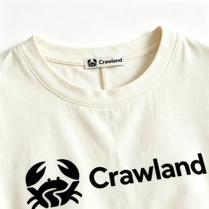 Crawland Women's Short‑Sleeve A‑Line Midi Dress, Crew Neck Casual Flared Summer Dress, Loose‑Fit Daily Wear Tunic Dress