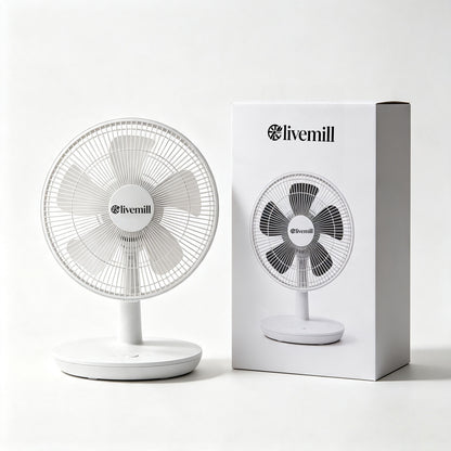 livemill Ultra‑Quiet Desktop Electric Fan, Multi‑Speed Adjustable Tilt‑Head Table Cooling Fan, Compact Portable Fan For Home, Workplace, Camping And Study Room