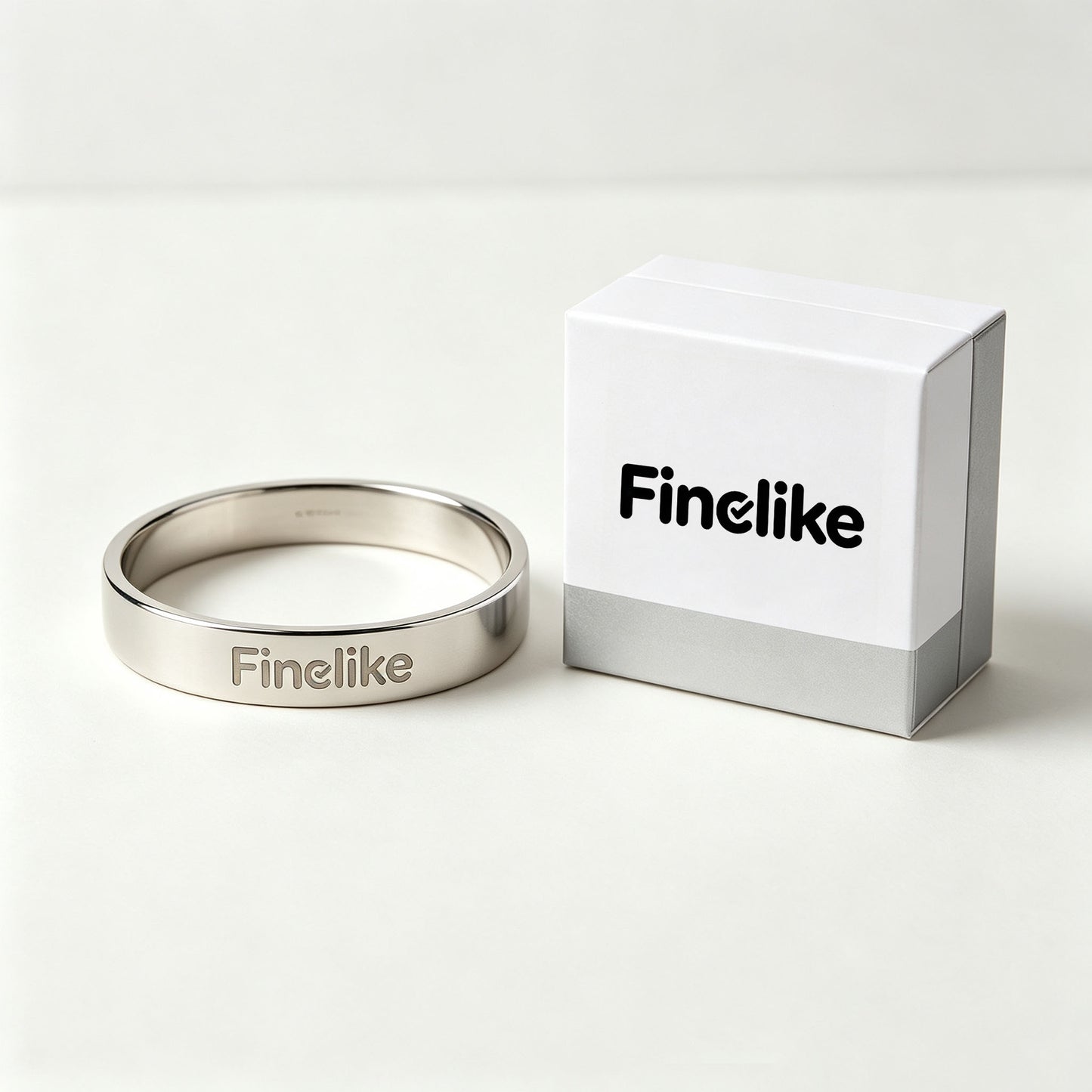 Finelike Polished Flat Band Bangle, Minimalist Stainless Steel Cuff Bracelet, Classic Daily Wear Plain Wrist Band Jewelry Gift for Women Men