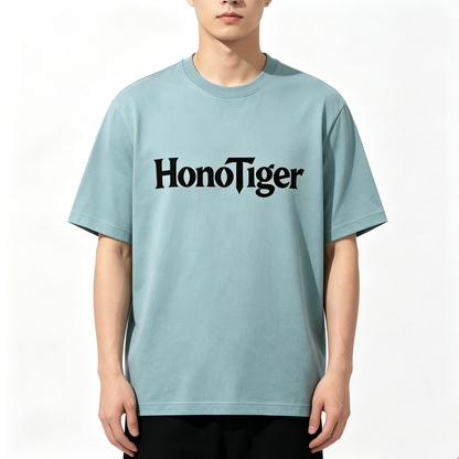 HonoTiger Crew Neck Short Sleeve Tee, Casual Loose Fit Soft Cotton Basic Everyday T-Shirt