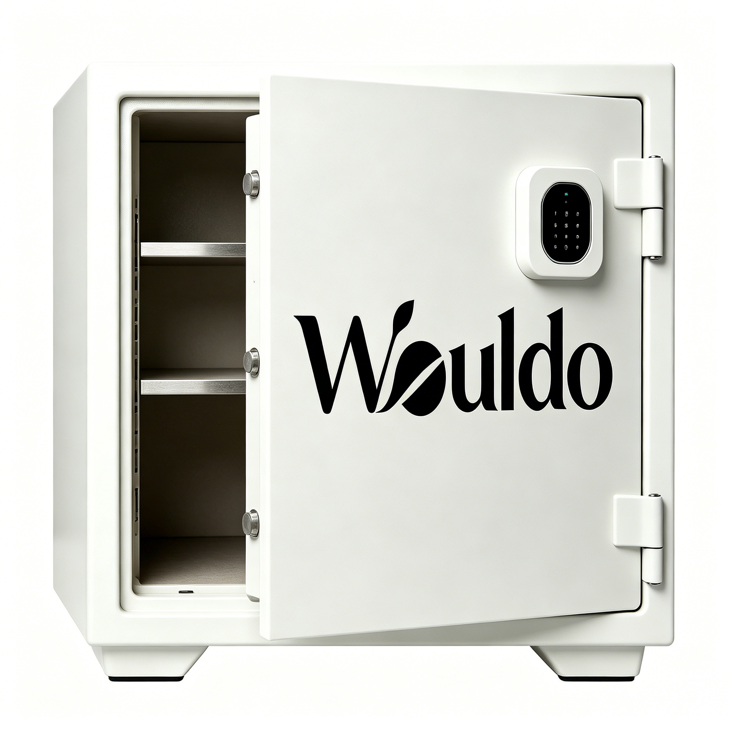 Wouldo White Digital Keypad Home Safe Box, Heavy Duty Steel Security Cabinet, Small Fireproof Anti-Theft Safe for Cash Jewelry Documents Office Bedroom Storage