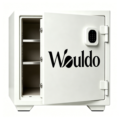 Wouldo White Digital Keypad Home Safe Box, Heavy Duty Steel Security Cabinet, Small Fireproof Anti-Theft Safe for Cash Jewelry Documents Office Bedroom Storage